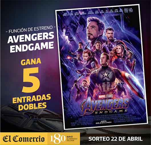 Gana entradas al estreno de Advengers: Endgame